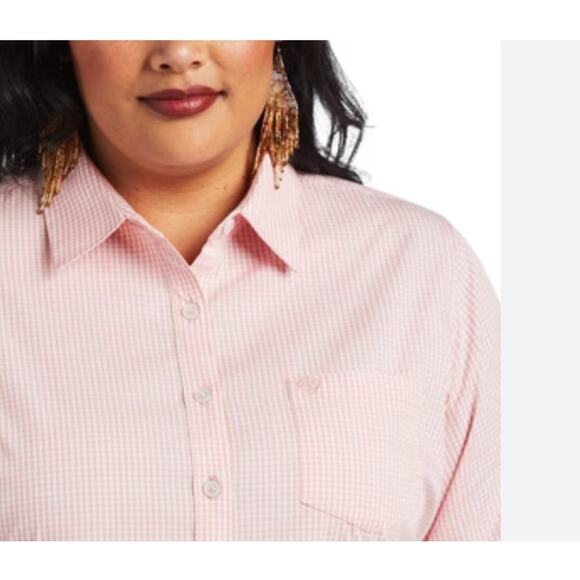 ARIAT Shirt Kirby Button Down Pink White Gingham XXL Western Cowgirl Equestrian - Picture 3 of 16